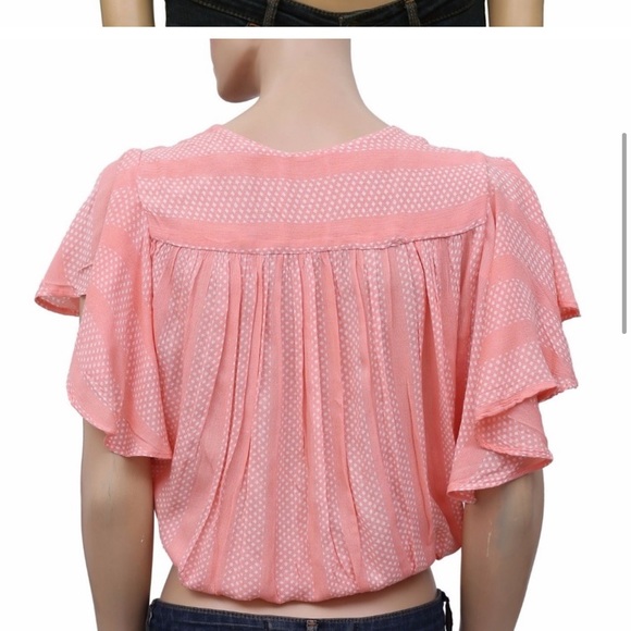 Maeve Anthropologie Nell Wrap Top with flutter sleeves - Picture 4 of 7